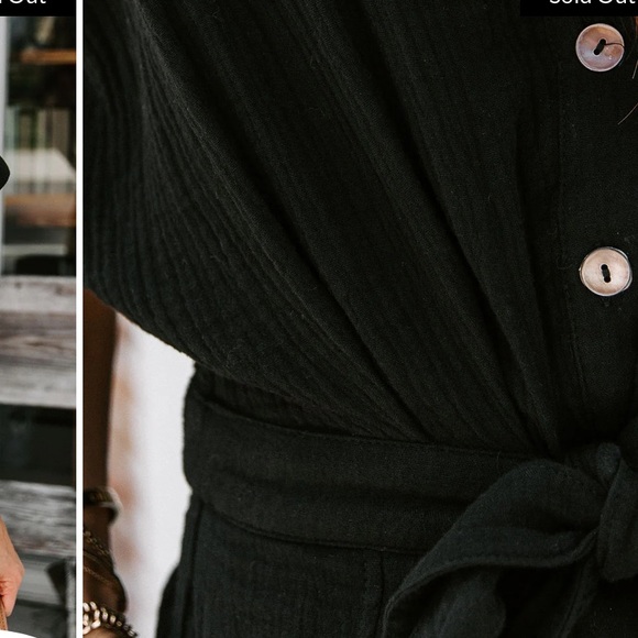 JAZZY COTTON POCKETED BUTTON DOWN ROMPER - Picture 6 of 7